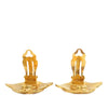 Chanel CC Gold Plated Rhombus Clip On Earrings Secondhand