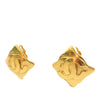 Chanel CC Gold Plated Rhombus Clip On Earrings Secondhand