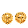 Chanel CC Gold Plated Round Clip On Earrings Secondhand