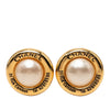 Chanel Gold Plated Faux Pearl 31 Rue Cambon Clip on Earrings Secondhand