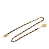 Chanel Gold Plated Medallion Leather Woven Chain Belt Secondhand