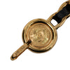 Chanel Gold Plated Medallion Leather Woven Chain Belt Secondhand