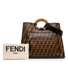 Fendi Large Zucca Embossed Leather Runaway Shopper Satchel Secondhand
