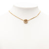Dior Gold Plated Strass CD Logo Pendant Necklace Secondhand