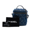Chanel CC Quilted Denim Trip Vanity Case with Chain Secondhand