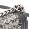 Chanel Old Medium Braided Tweed and Calfskin Boy Flap Secondhand