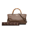 Gucci Medium Calfskin Bamboo Shopper Satchel Secondhand