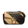Gucci Medium GG Marmont Bicolor Matelasse Diagonal Calfskin Torchon Shoulder Bag Secondhand