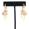 Chanel CC Gold Plated Pearl Double Hoop Earrings Secondhand