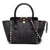 Valentino Small Denim Rockstud Trapeze Satchel Secondhand
