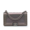 Chanel Old Medium Iridescent Patent Boy Reverso Flap Secondhand