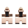Hermès Rose Gold Plated Enamel Eileen Push Back Earrings Secondhand