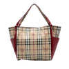 Burberry Small Leather Trimmed Haymarket Check Coated Canvas Canterbury Tote Secondhand
