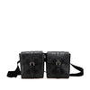 Gucci GG Embossed Perforated Double Belt Bag Secondhand