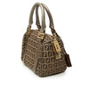 Fendi Mini Zucchino Canvas Forever Studded Bauletto Boston Bag Secondhand