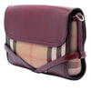 Burberry Leather and House Check Canvas Bridle Abbott Crossbody Secondhand