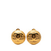 Secondhand Chanel Gold Plated CC Round Clip On Earrings