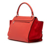 Celine Medium Drummed Calfskin and Suede Trapeze Satchel Secondhand