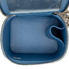 Chanel Mini Quilted Denim Camellia Sweetheart Vanity Case With Chain Secondhand