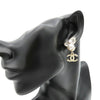 Chanel CC Gold Plated Faux Pearl and Rhinestone Drop Earrings Secondhand