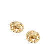 Chanel CC Gold Plated Rhinestone Round Clip On Earrings Secondhand