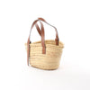 Secondhand LOEWE Anagram Basket Small Raffia x Leather Handbag in Beige x Brown