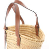 Secondhand LOEWE Anagram Basket Small Raffia x Leather Handbag in Beige x Brown