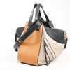 LOEWE Hammock Small Leather 2Way Handbag in Orange x Black x Beige Secondhand
