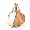 LOEWE Hammock Small Leather x Suede Handbag in Brown x Beige Secondhand