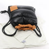 LOEWE Puffy Yago Leather x Nylon Backpack in Black x Brown Secondhand