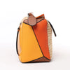LOEWE Puzzle Medium Raffa x Leather 2Way Handbag in Orange x Brown x Beige Secondhand
