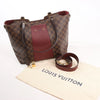 Louis Vuitton Jersey Damier x Leather 2Way Shoulder Bag in Brown x Burgundy N44021 Secondhand