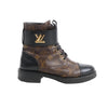 Louis Vuitton Monogram Wonderland Flat Ranger Ankle Boots in Black, Size 39 EU Secondhand