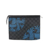 Louis Vuitton Pochette Voyage Damier Graphite Clutch in Black x Blue N62260 Secondhand