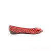 Louis Vuitton x Yayoi Kusama Bow 12 years Leather Polka Dot Ballet Flats in Red x Black, Size 38.5 EU Secondhand
