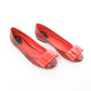 Louis Vuitton x Yayoi Kusama Bow 12 years Leather Polka Dot Ballet Flats in Red x Black, Size 38.5 EU Secondhand