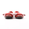 Louis Vuitton x Yayoi Kusama Bow 12 years Leather Polka Dot Ballet Flats in Red x Black, Size 38.5 EU Secondhand