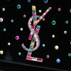 Saint Laurent Crystal Embellished Velvet Monogram Kate Wallet On Chain Secondhand