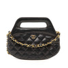 Chanel CC Quilted Lambskin Top Handle Round Frame Bag Secondhand