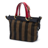 Fendi Canvas Pequin Stripe Satchel Secondhand