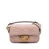 Secondhand Fendi Mini Zucca Embossed Leather Baguette Satchel