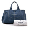 Prada Large Denim Canapa Logo Tote Secondhand