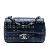 Chanel Mini Rectangular Classic Glazed Calfskin Studded Airlines Single Flap Secondhand