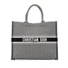 Dior Large Canvas Houndstooth Embroidered Book Tote Secondhand