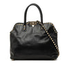 Valentino Leather Rockstud Dome Double Handle Satchel Secondhand