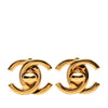 Chanel CC Gold Plated Turn Lock Clip on Earrings Secondhand