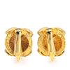 Chanel Gold Plated CC Round Clip on Earrings Secondhand
