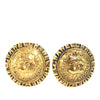 Chanel CC Gold Plated Logo Round Clip On Earrings Secondhand