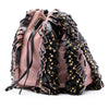 Prada Craquele Leather Embellished Fringe Bucket Bag Secondhand
