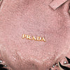Prada Craquele Leather Embellished Fringe Bucket Bag Secondhand